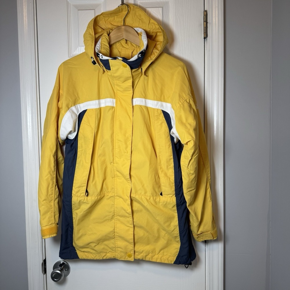 Columbia Core Interchange Lined Hood Womens Ski Coat Size Medium Yellow Pockets